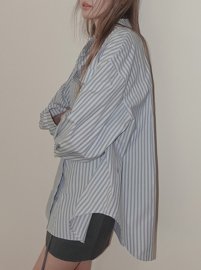 Kabe stripe loose-fit long sleeve shirt
