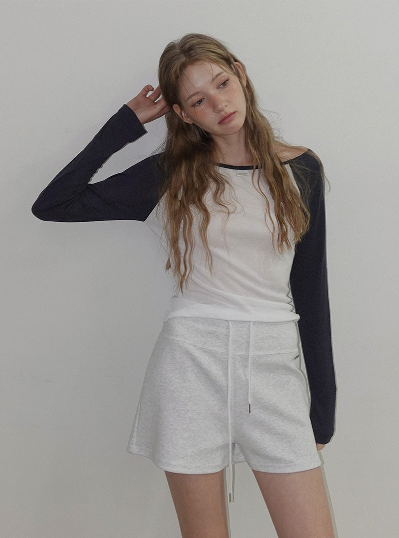 Matin contrast raglan long sleeve T-shirt