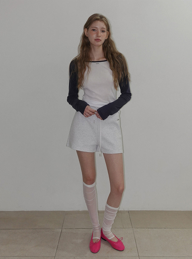 Matin contrast raglan long sleeve T-shirt