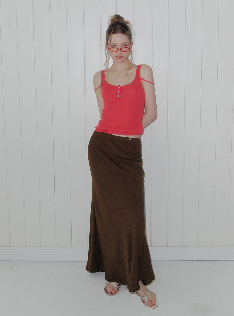 Tuden double strap button knit sleeveless