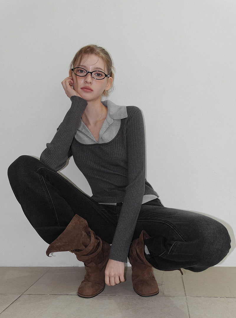 Bellut two-tone layered knit