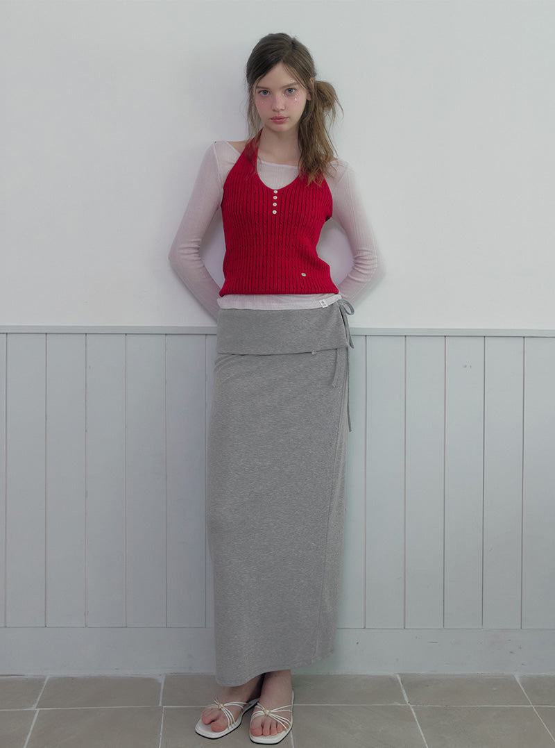 Cheron halterneck cable knit sleeveless