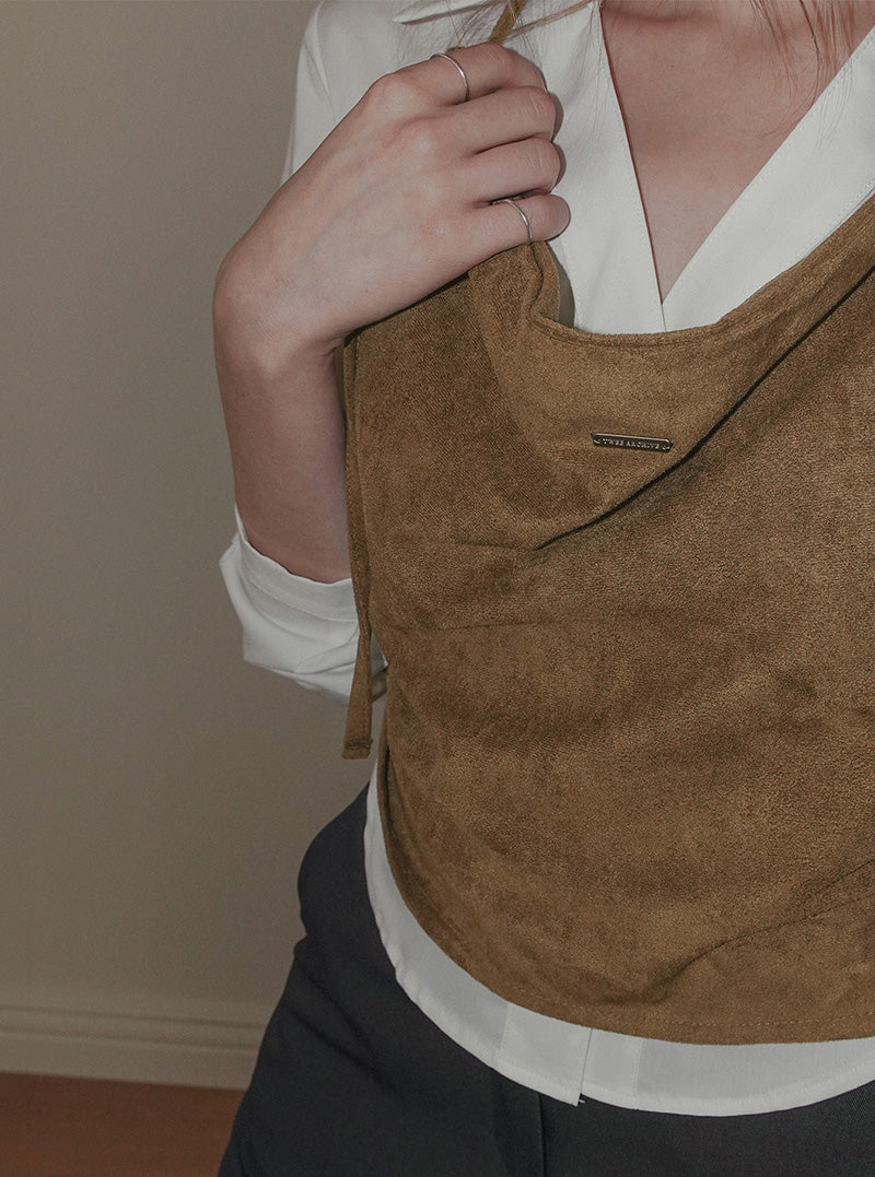 Ronz suede buckle bustier