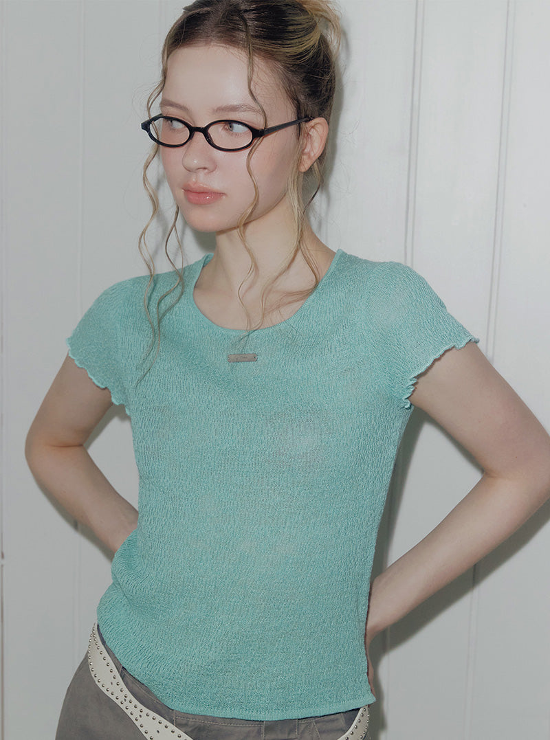 And wrinkle short sleeve knit
