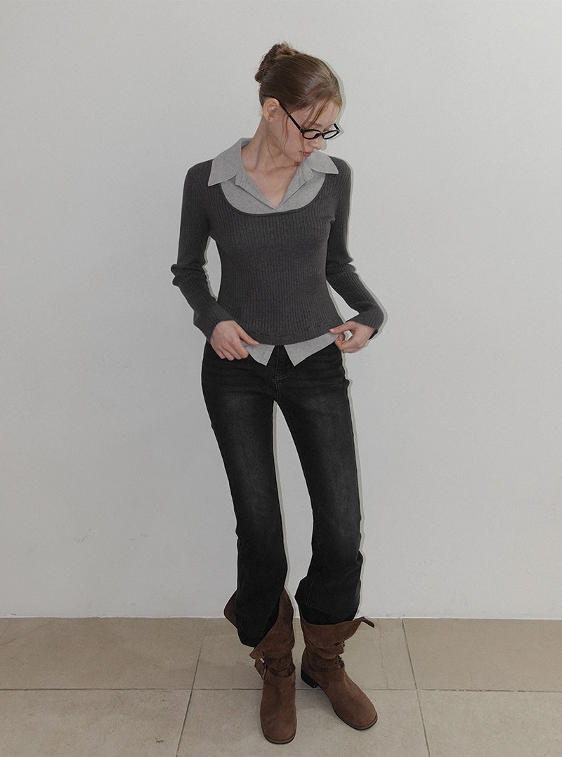 Bellut two-tone layered knit