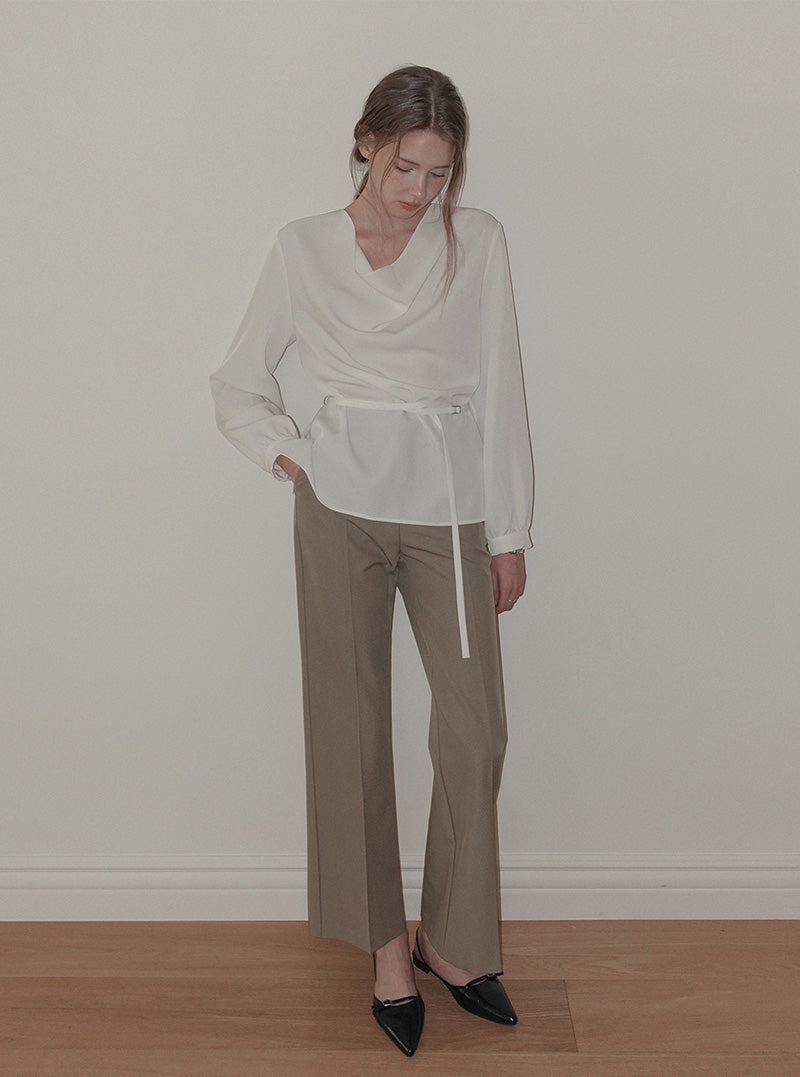 Spen turtleneck long sleeve blouse (strap set)