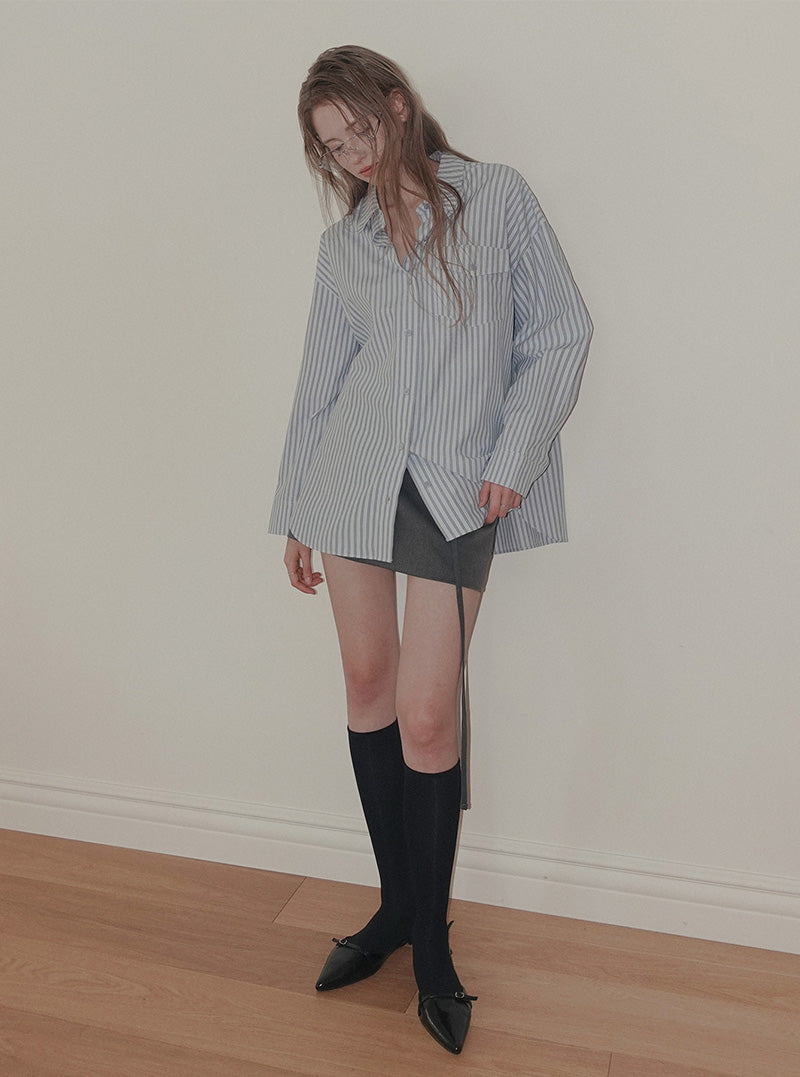 Kabe stripe loose-fit long sleeve shirt
