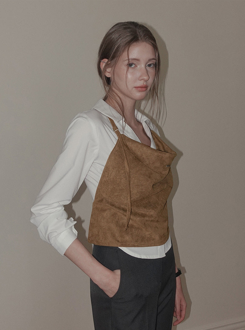 Ronz suede buckle bustier