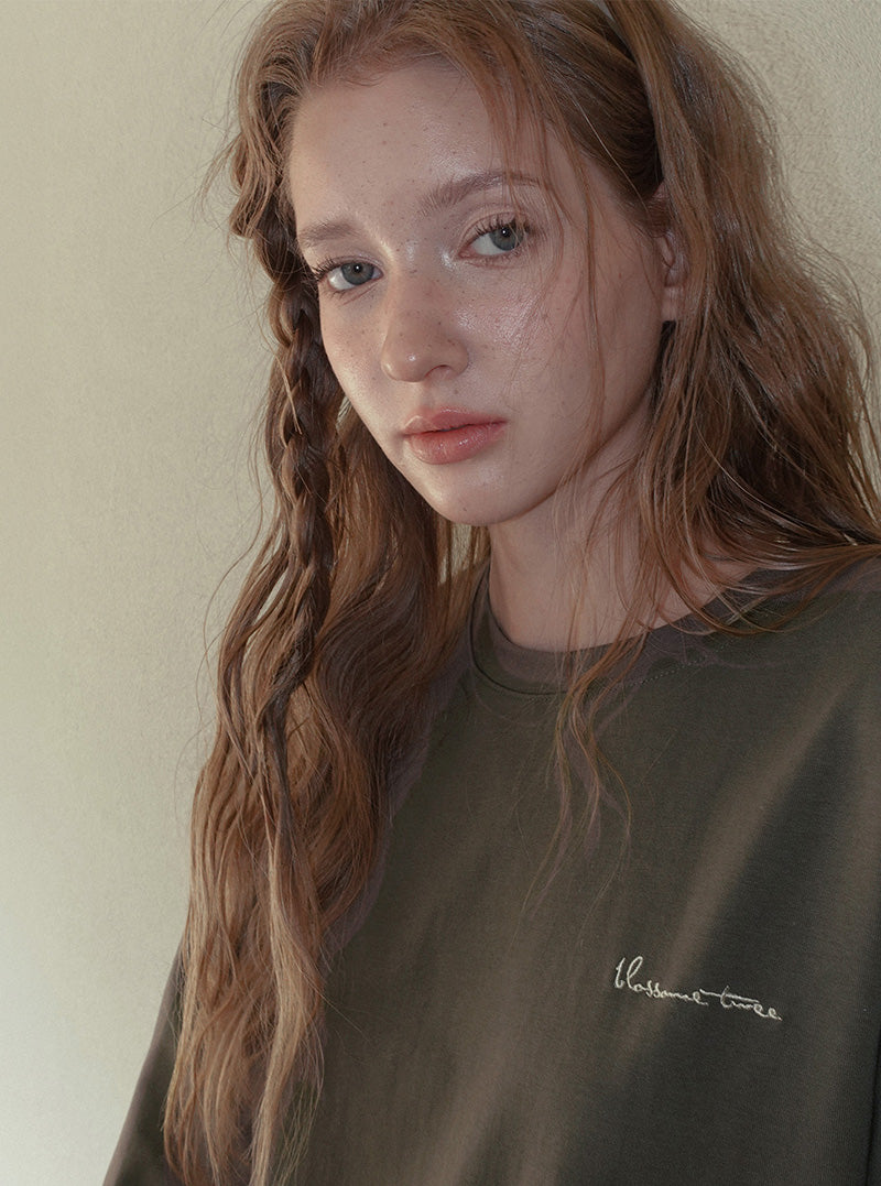 Poeto lettering oversized long sleeve T-shirt