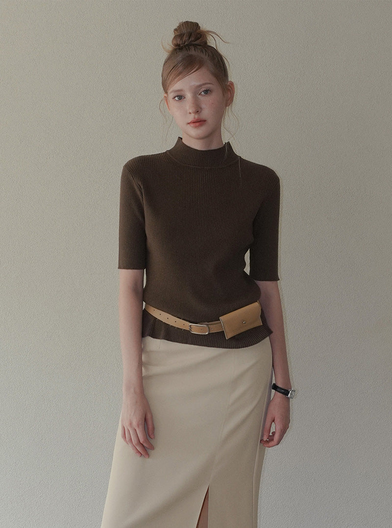 Mael half-neck ribbed knit