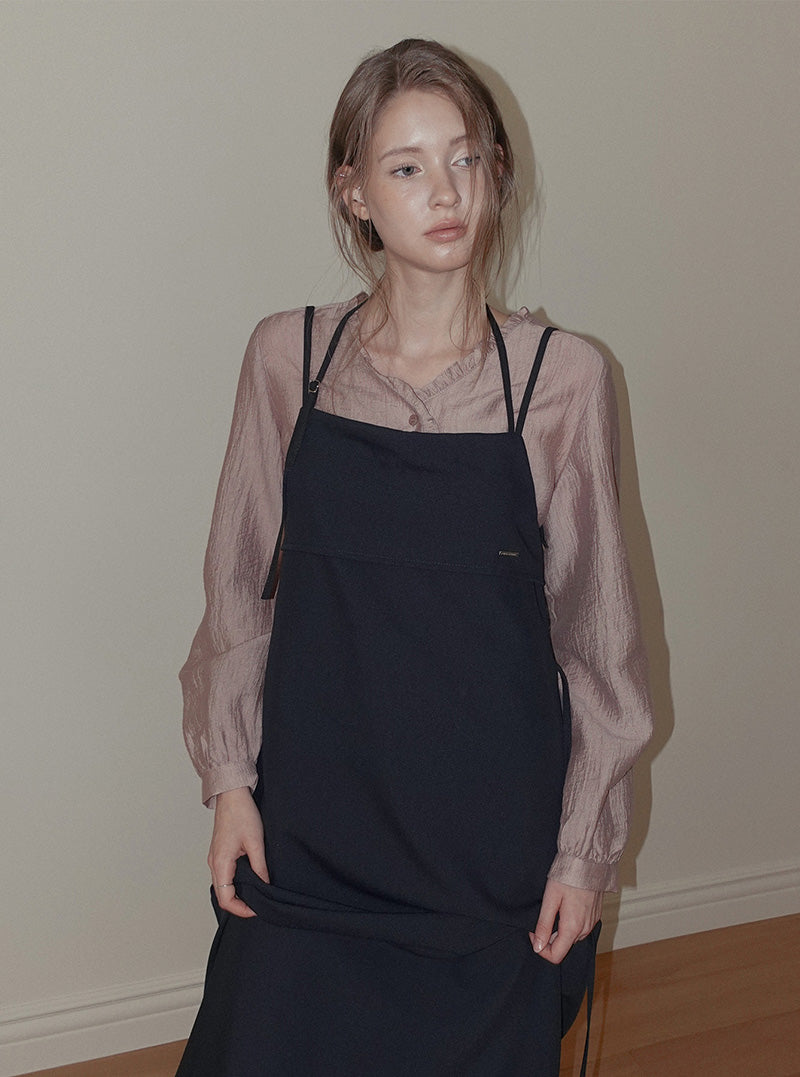 Kerit frill V-neck long sleeve blouse
