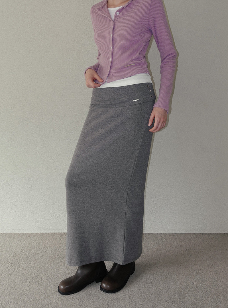 Siren folding eyelet long skirt