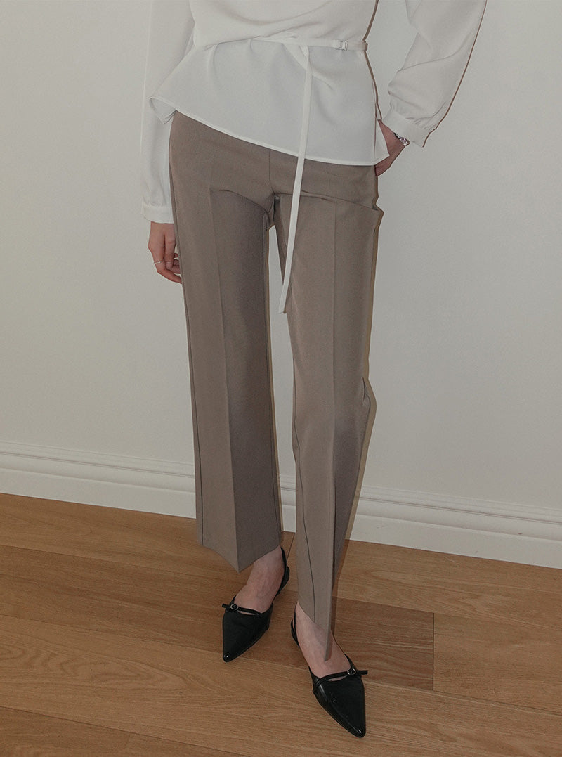 Hender hidden banding bootscut long slacks pants