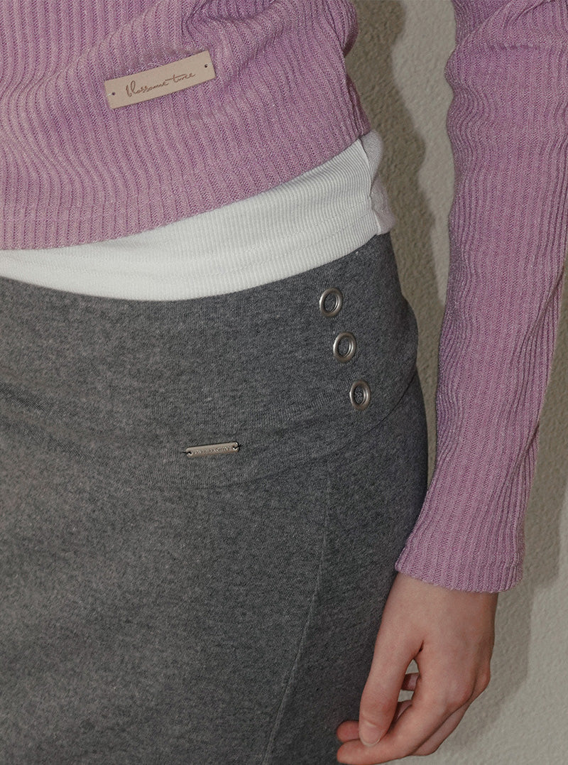 Siren folding eyelet long skirt