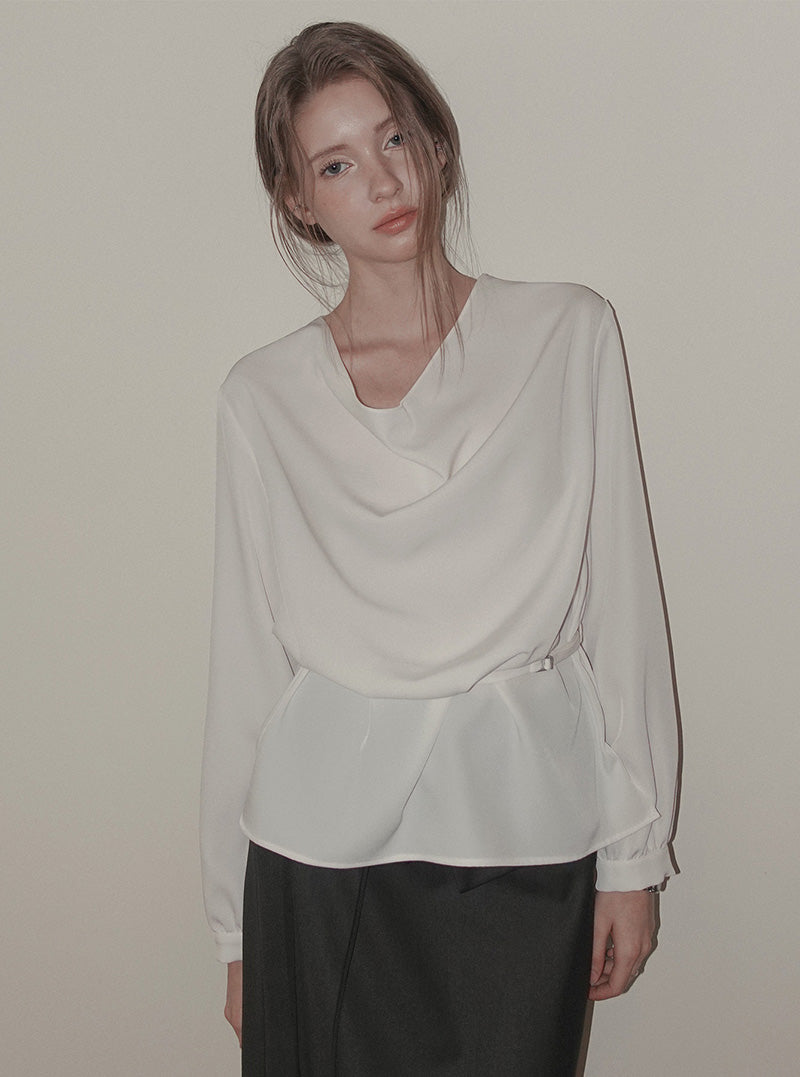 Spen turtleneck long sleeve blouse (strap set)