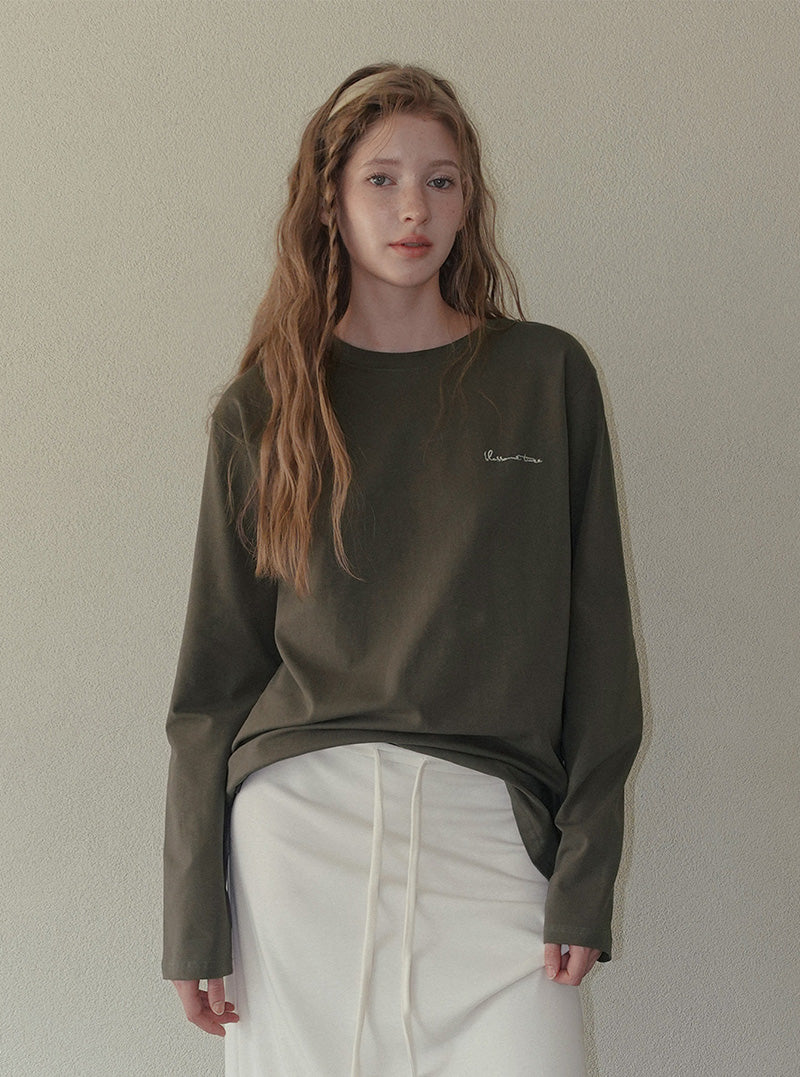 Poeto lettering oversized long sleeve T-shirt
