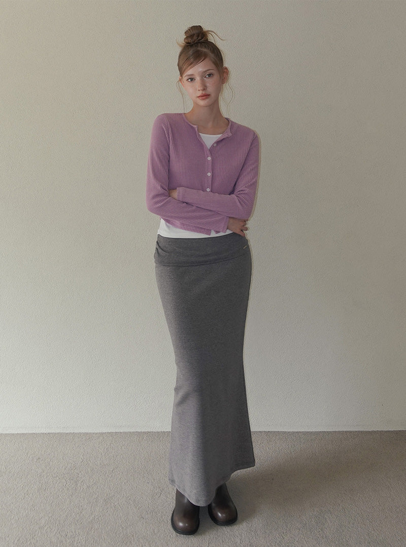 Siren folding eyelet long skirt