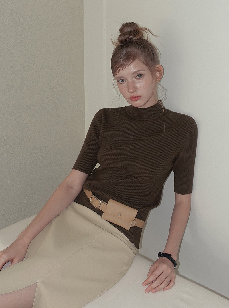 Mael half-neck ribbed knit