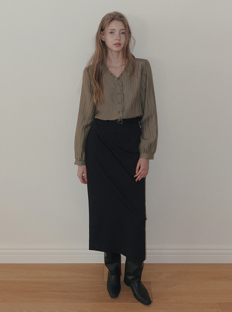 Eltin basic long skirt (belt set)