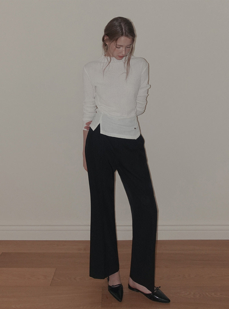 Hender hidden banding bootscut long slacks pants