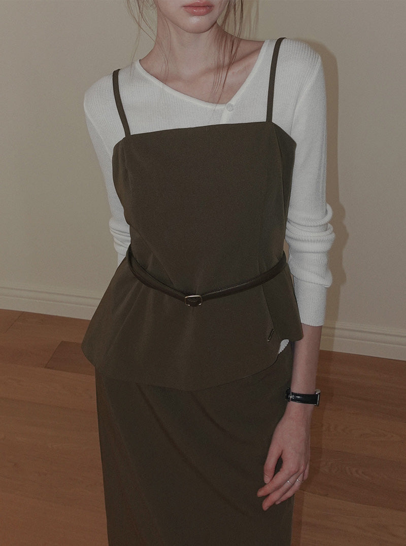 Elto asymmetric sleeveless bustier