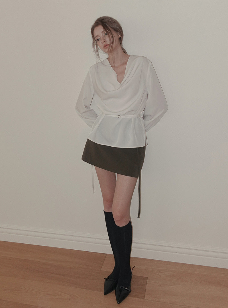 Spen turtleneck long sleeve blouse (strap set)