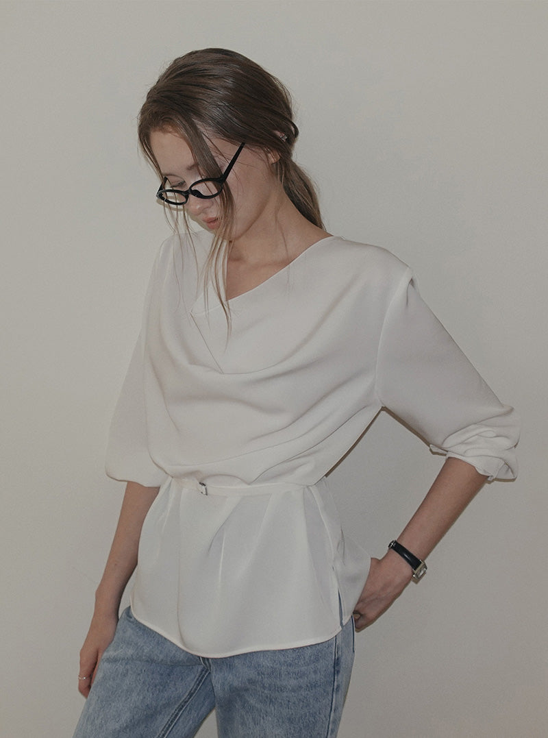 Spen turtleneck long sleeve blouse (strap set)