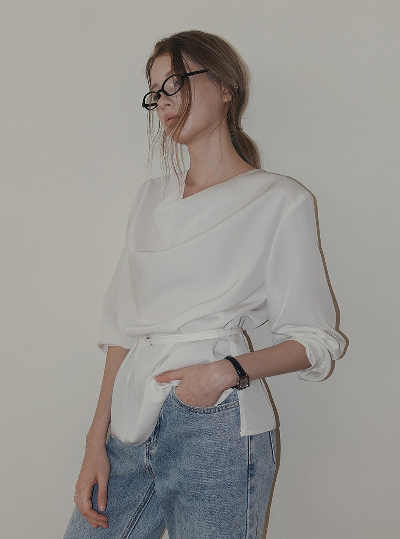 Spen turtleneck long sleeve blouse (strap set)