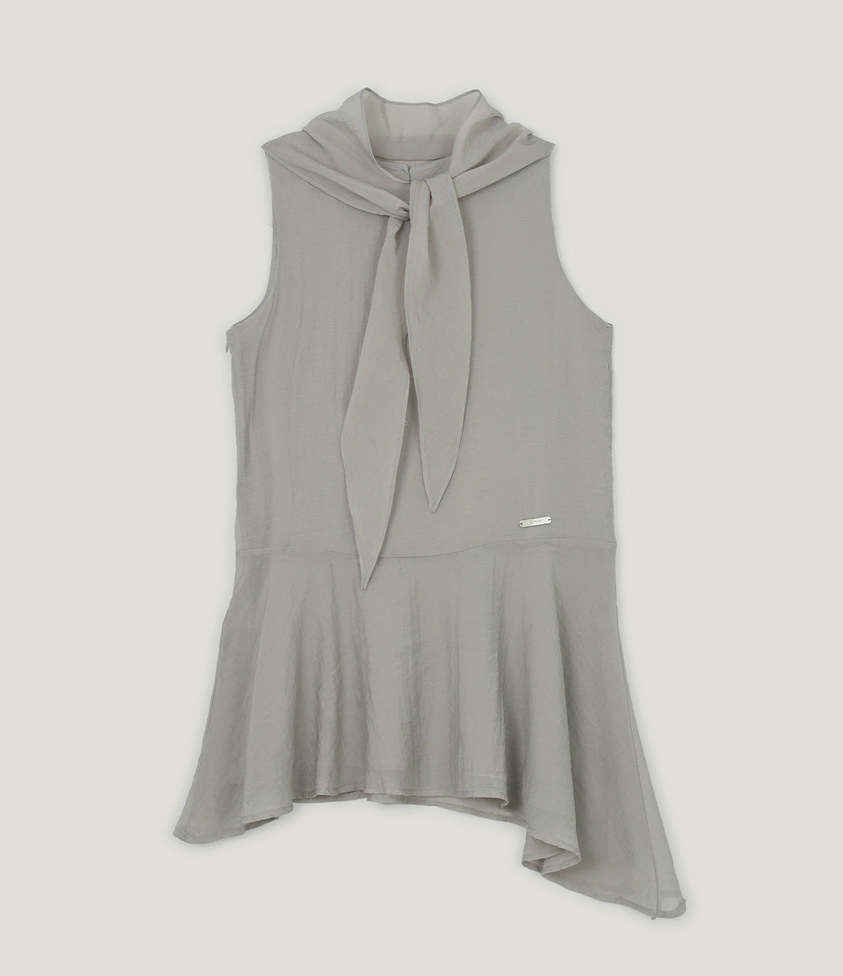 Tiat unbalance frill mini dress (muffler set)