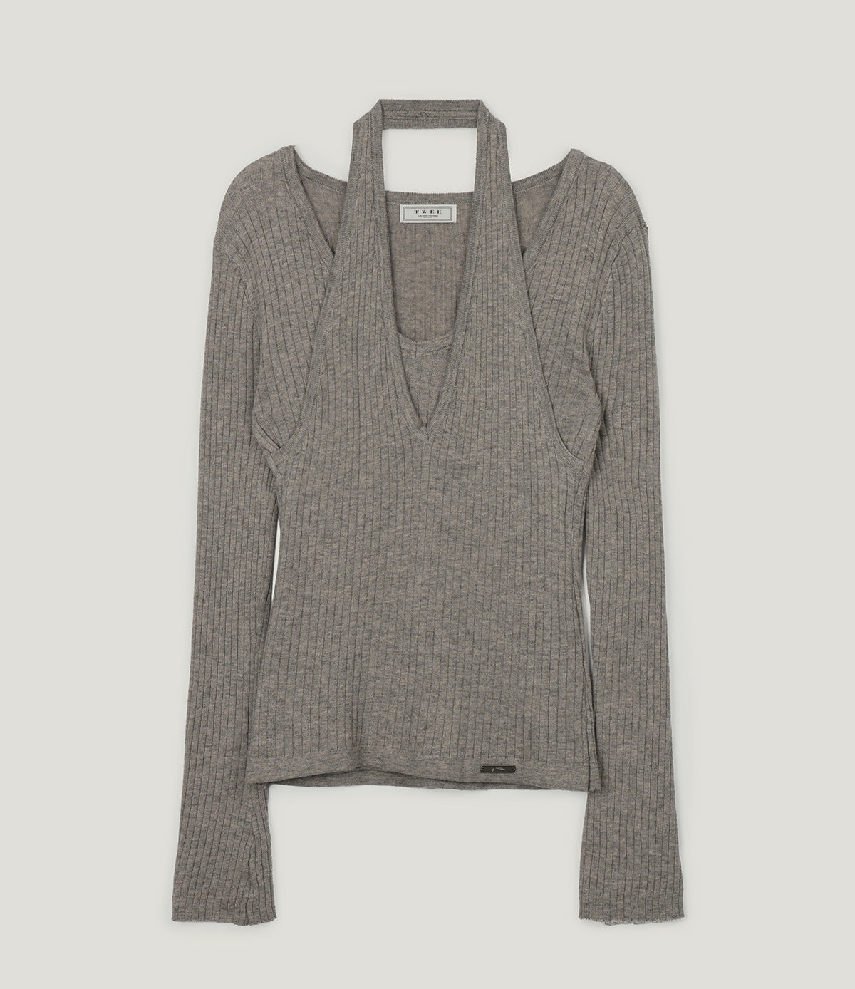TSNUT Halter-Neck Layered Knit Top