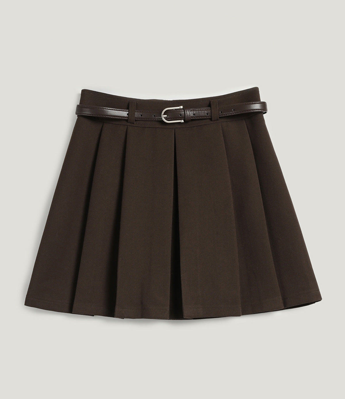 Glonee Pleated Mini Skirt (Belt Set)