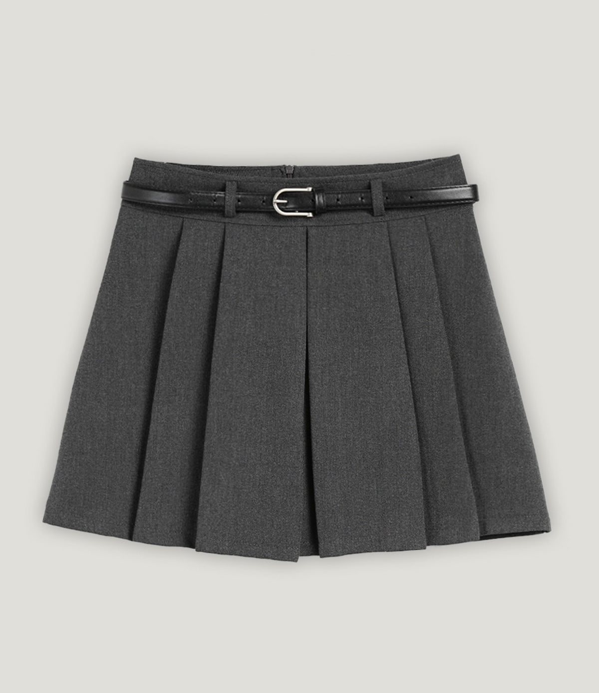 Glonee Pleated Mini Skirt (Belt Set)