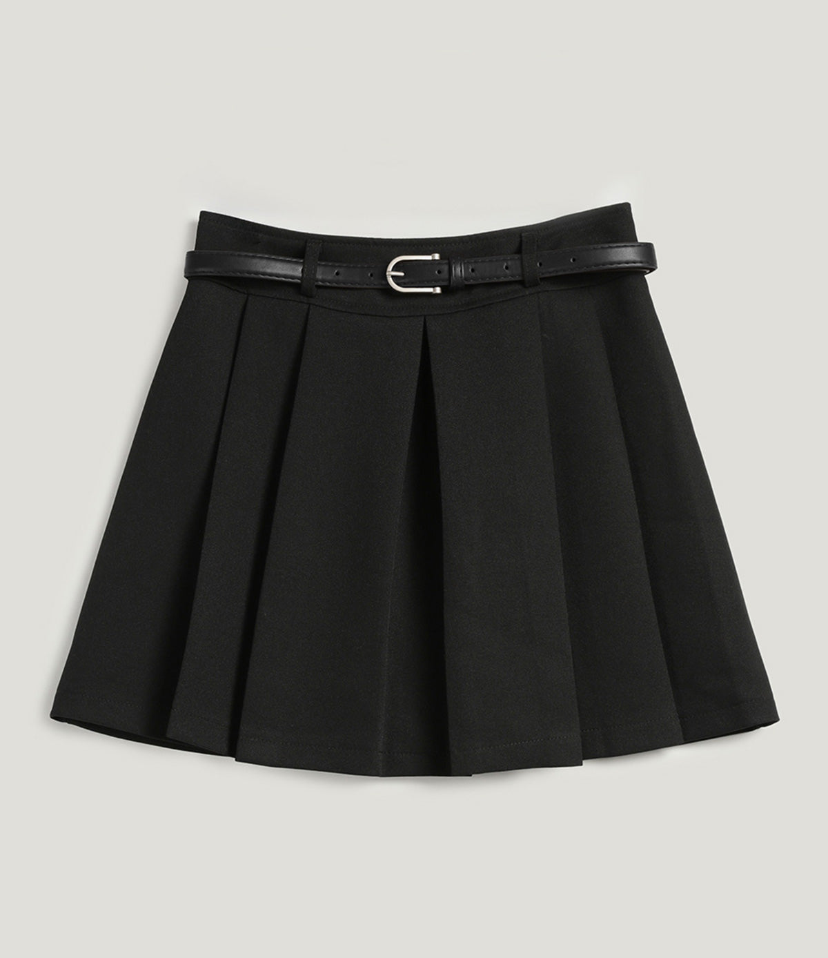Glonee Pleated Mini Skirt (Belt Set)