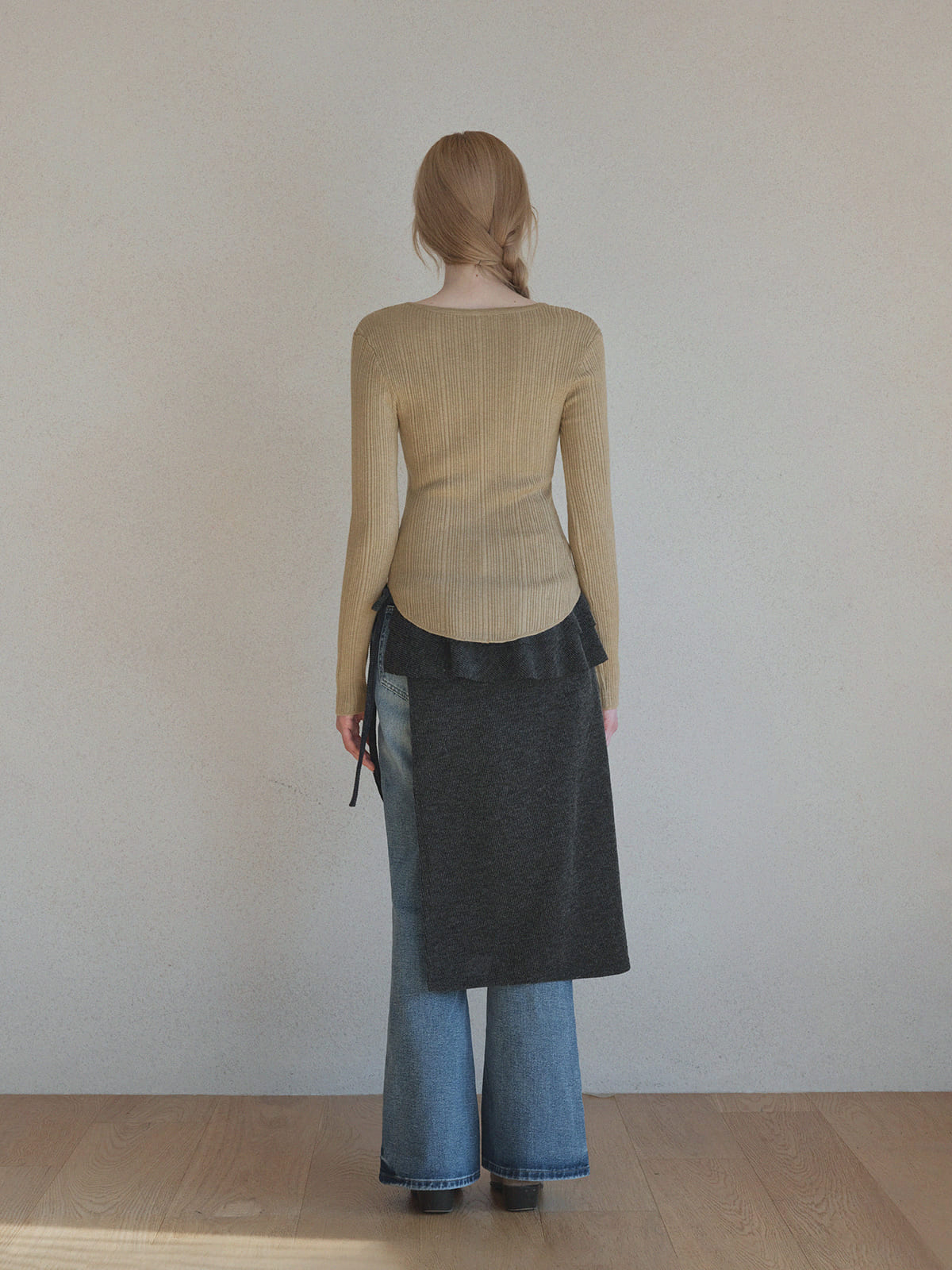 Lingtwo Hidden Button Slim Knit