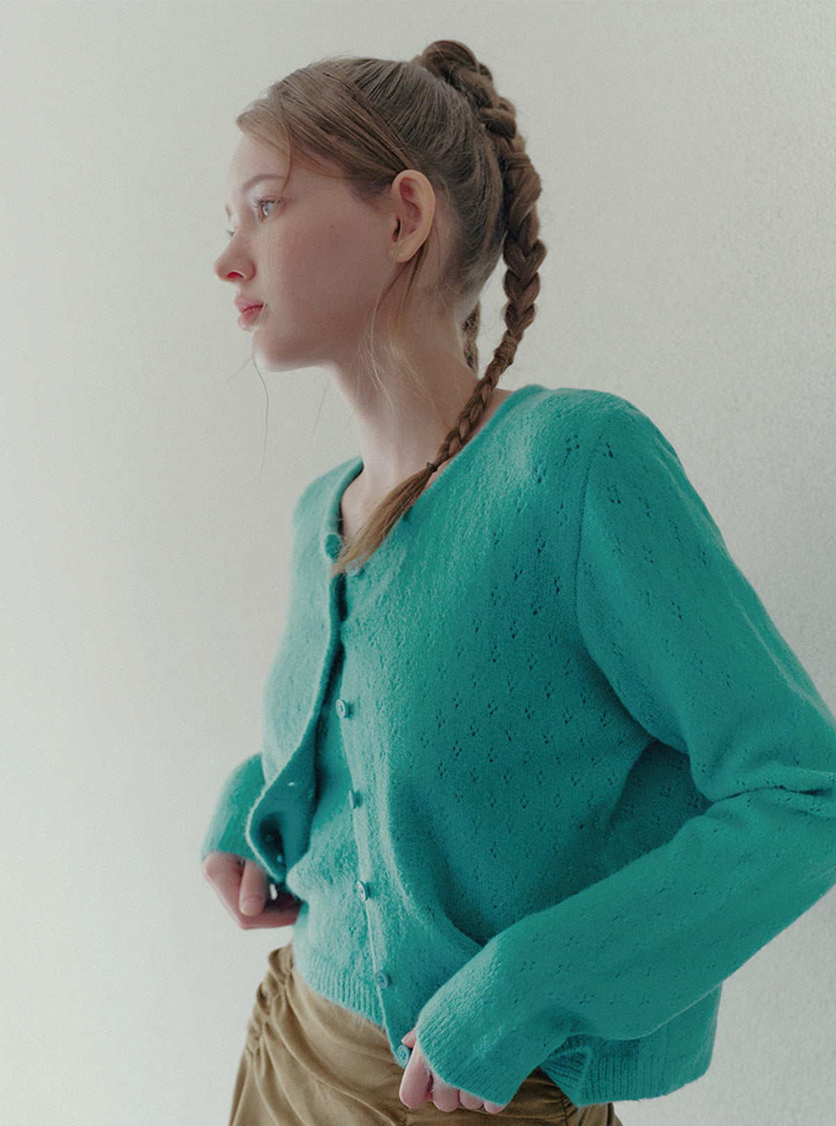 Leo punching knit sleeveless cardigan set | View 6