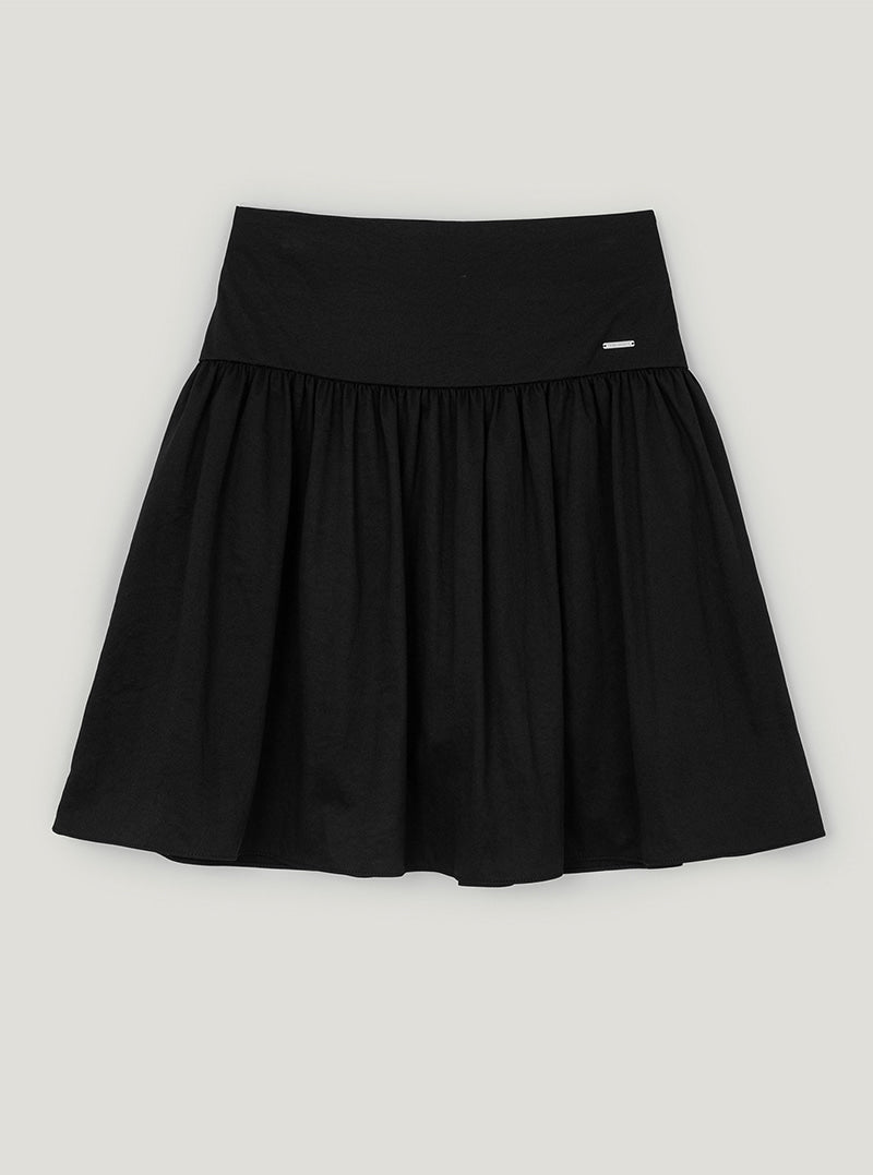 Ponit pleated midi skirt | Black cutout
