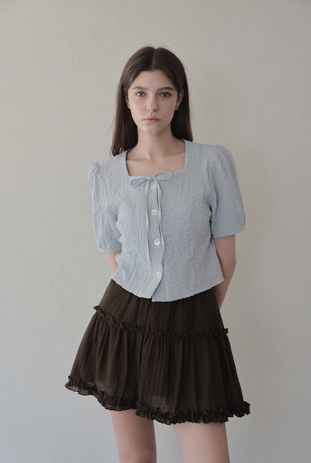 Lund Wrinkle Button Blouse