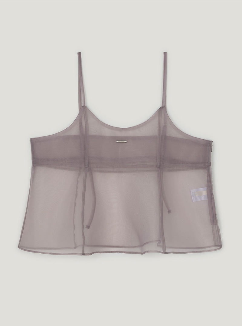 TWEE Beel pink see-through organza bustier | Pink product-only view