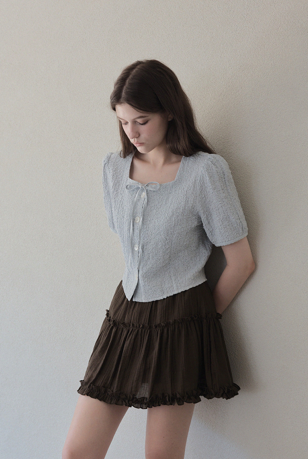Lund Wrinkle Button Blouse