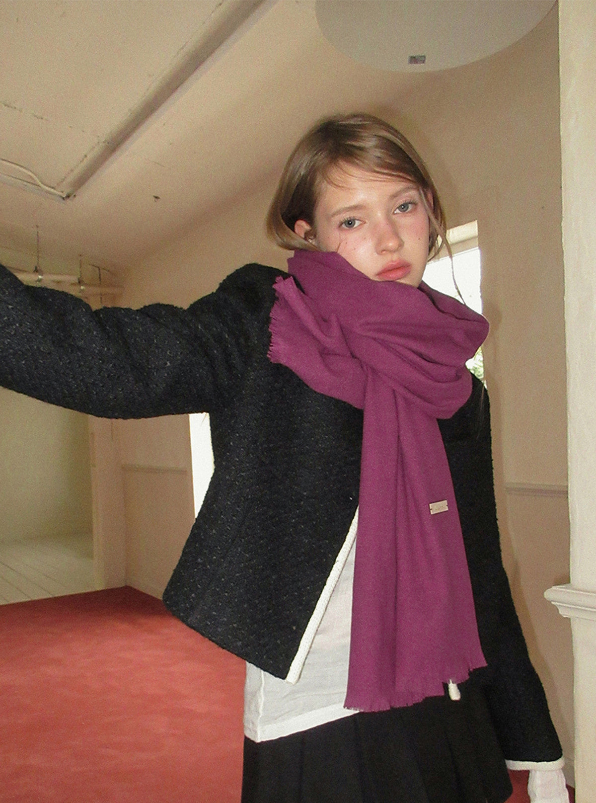 Kain basic color long muffler | View 14
