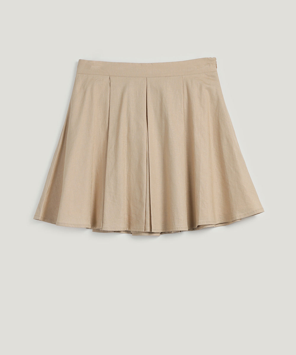 Riten Frill Linen Blouse Mini Skirt