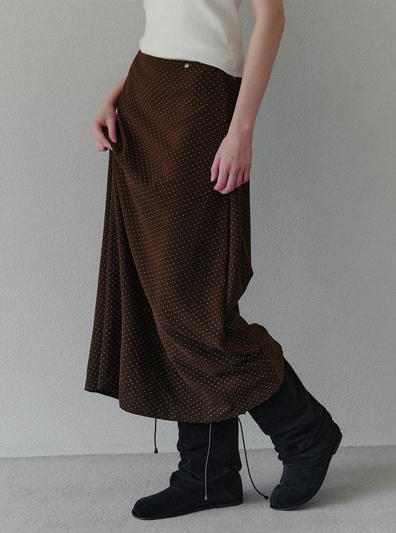 Pondi dot flare maxi long skirt | View 5