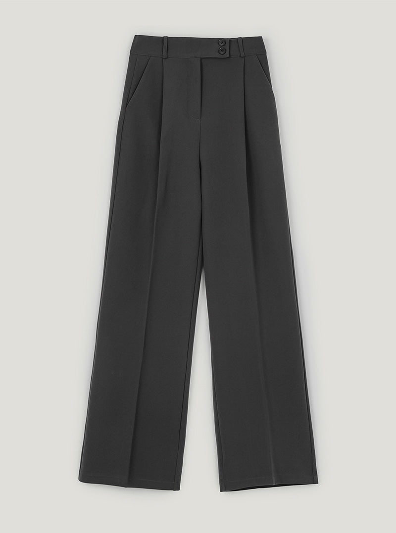 Biel two-button wide slacks | Charcoal cutout
