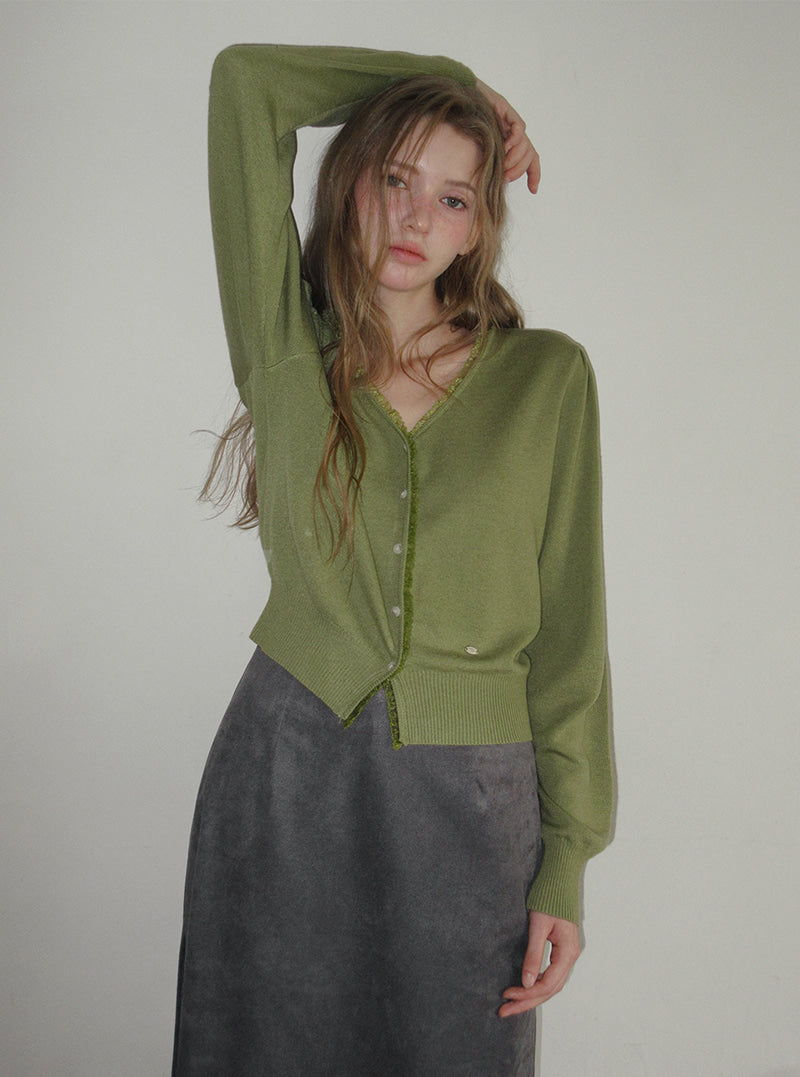 TWEE Benz organza layered suede long skirt | Product styling view 6
