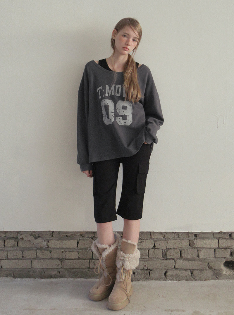 TWEE Bena vintage printing sleeveless T-shirt set | Product styling view 3