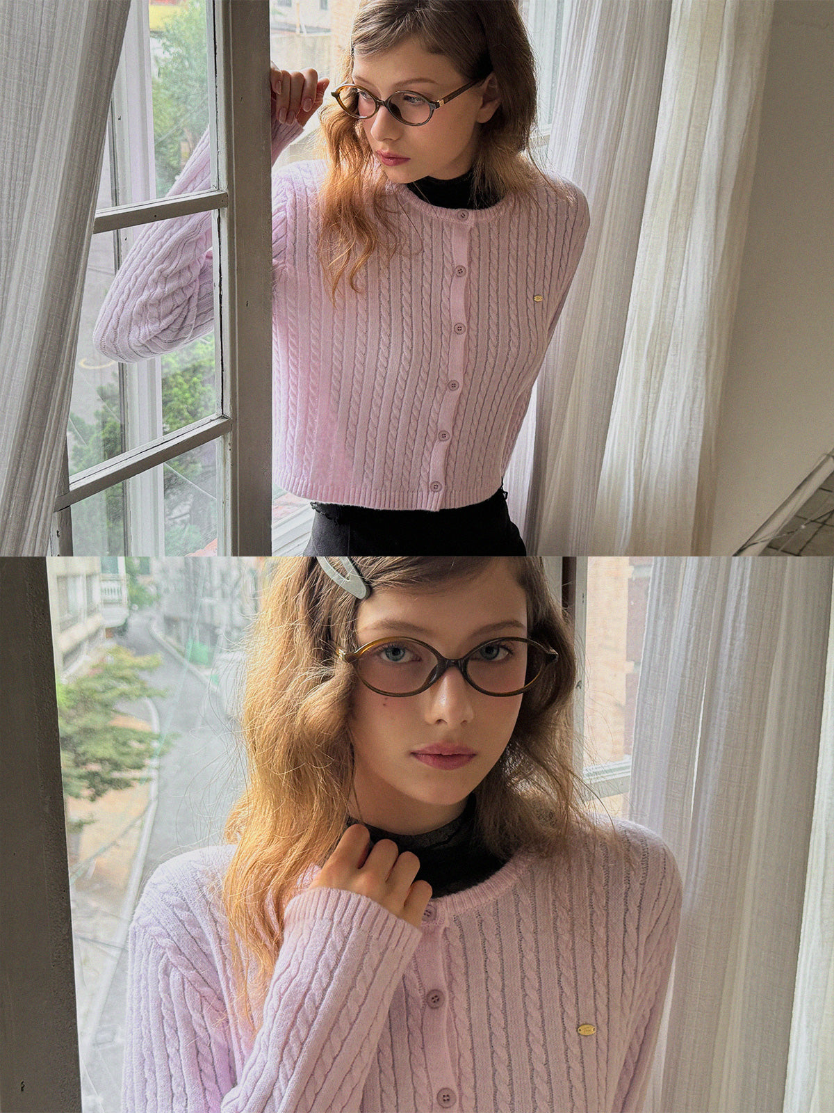 Tiben Cropped Cable Knit Cardigan