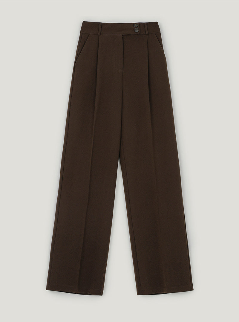 Biel two-button wide slacks | Brown cutout