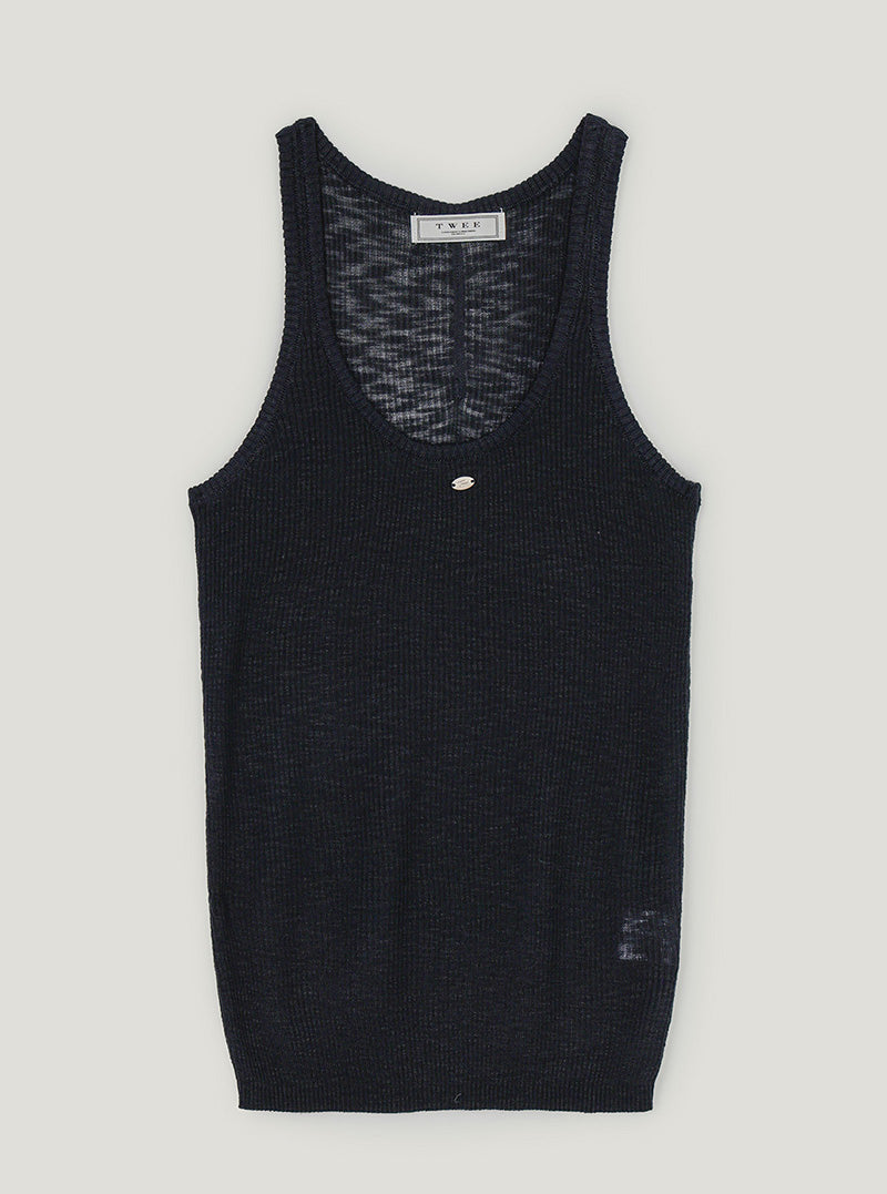 Puzz symbol basic knit sleeveless
