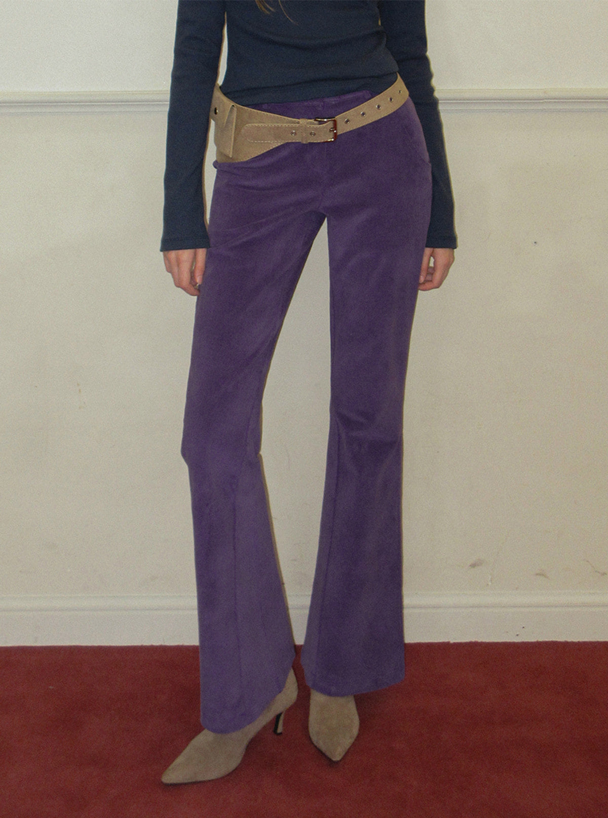 Denve corduroy semi bootscut long pants | View 9