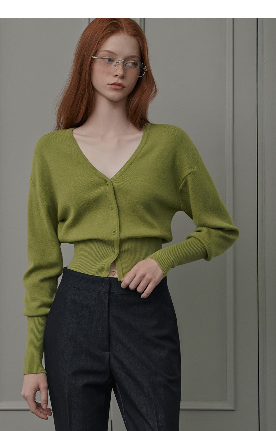 【TWEE】Anu Lovely Cardigan Basique à Col V